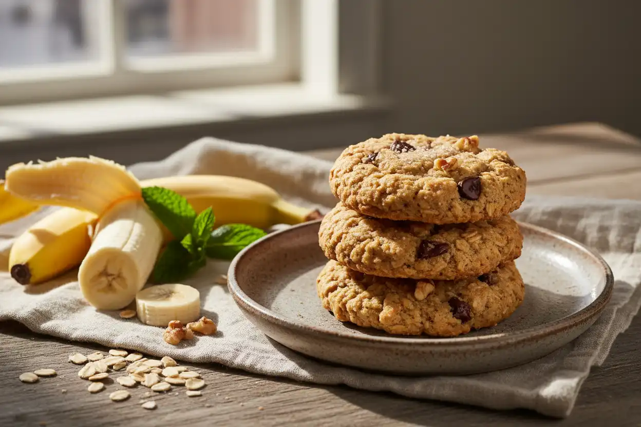 banana oatmeal cookies, 4 ingredient banana oatmeal cookies, banana oatmeal, 2 ingredient banana oatmeal cookies,