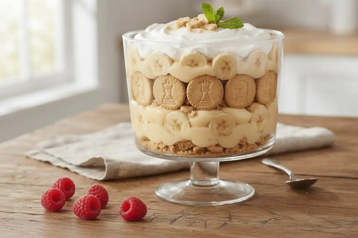 chessman cookies, chess cookies, banana pudding with chessman cookies,