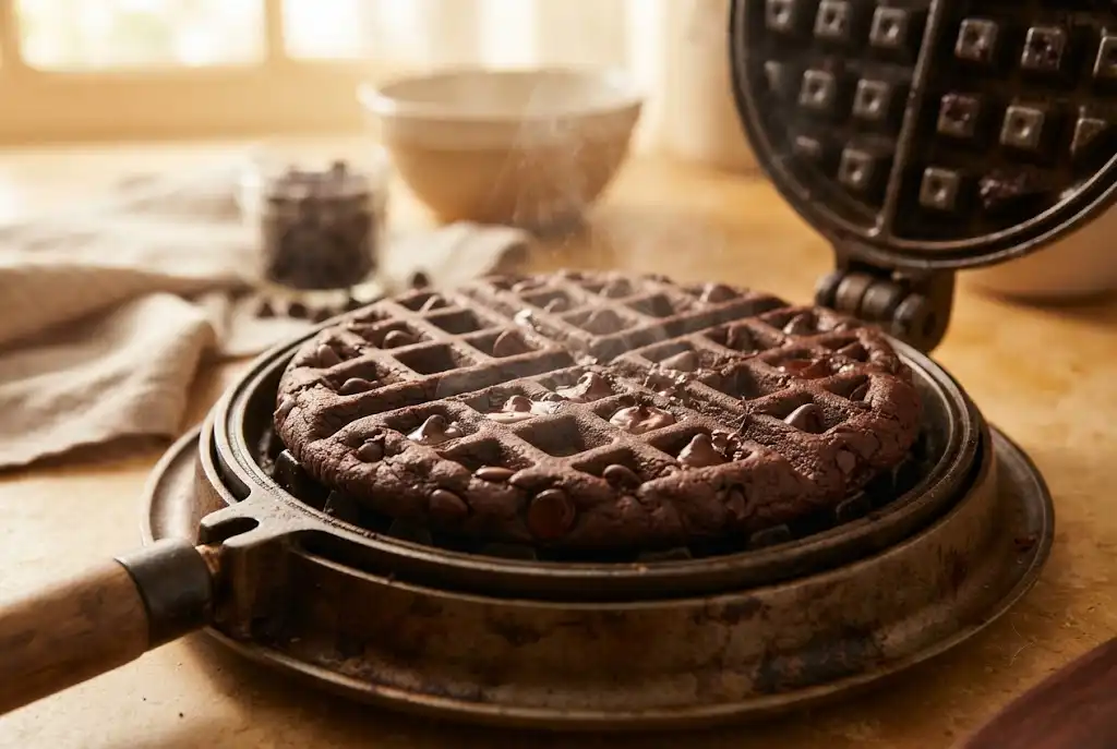 chocolate cookies with chocolate, chocolate chip cookies, chocolate cookie recipe, double chocolate cookies, waffle cookies with dark chocolate,