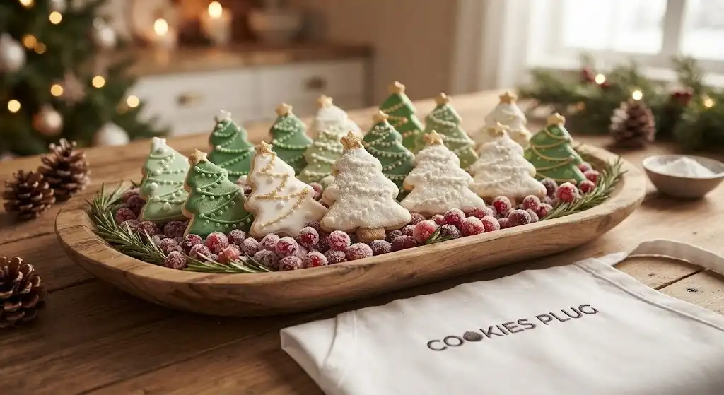christmas tree cookies, decorated holiday cookie, recipes christmas baking ideas,