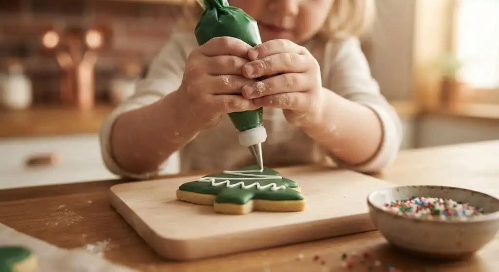 christmas tree cookies, decorated holiday cookie, recipes christmas baking ideas,