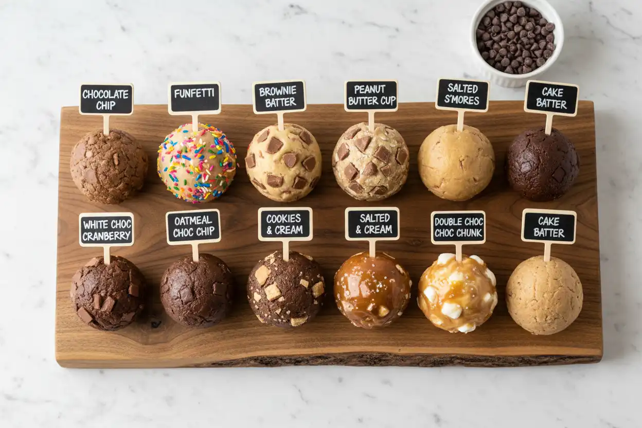 cookie dough bites, cookie dough bites candy, cookie dough balls, cookie dough dessert, birthday cake cookie dough bites,