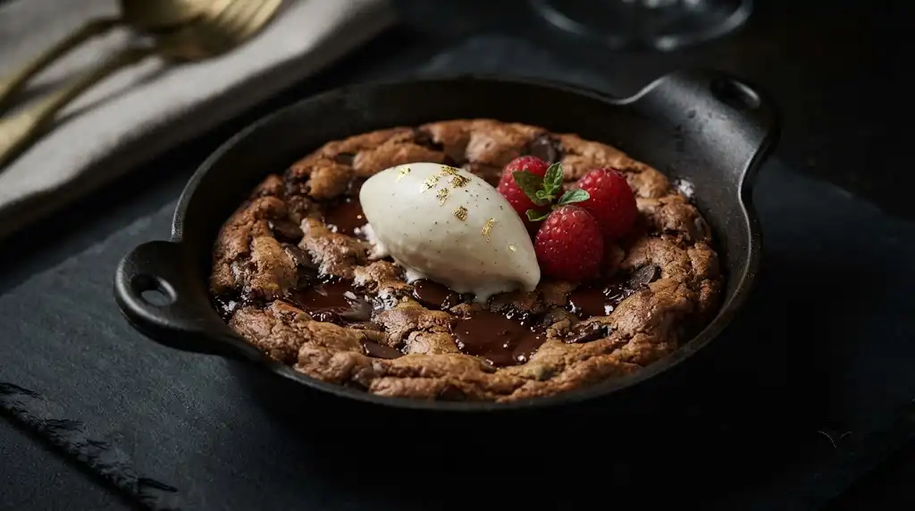 cookie in a frying pan, skillet cookie, cookie skillet recipe,