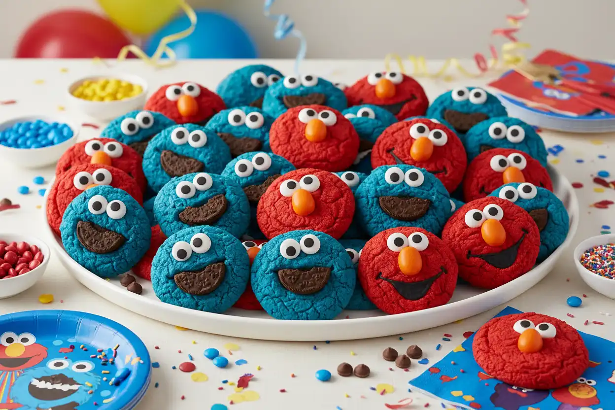 cookie monster cookies, fun cookie recipes, elmo and cookie monster cookies, cookie monster recipe,