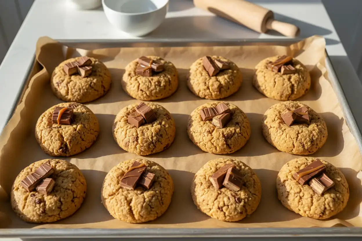 cookies with Milky Way bars, chocolate bar cookies, milky way cookies,