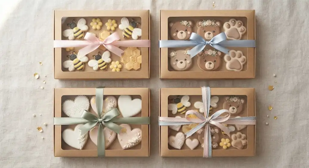 decorative cookies, decorative wedding cookies, cookie decorating tips, decorative boxes for cookies,
