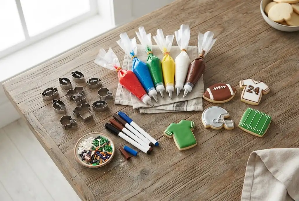 football cookies decorated, football cookie recipes, football-themed cookies,