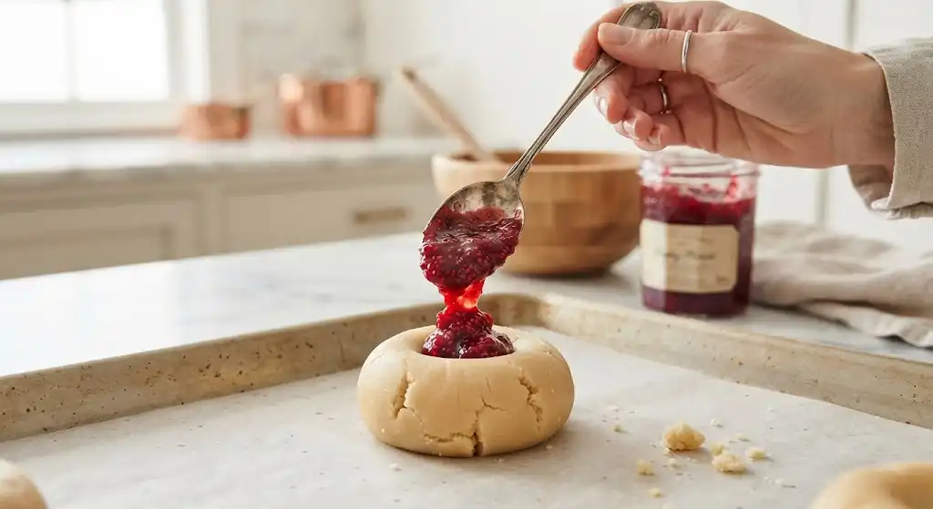 raspberry thumbprint cookies, cookie recipe, thumbprint cookies, raspberry cookies, cookies,