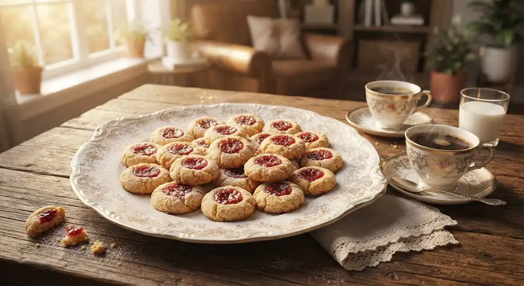 raspberry thumbprint cookies, cookie recipe, thumbprint cookies, raspberry cookies, cookies,