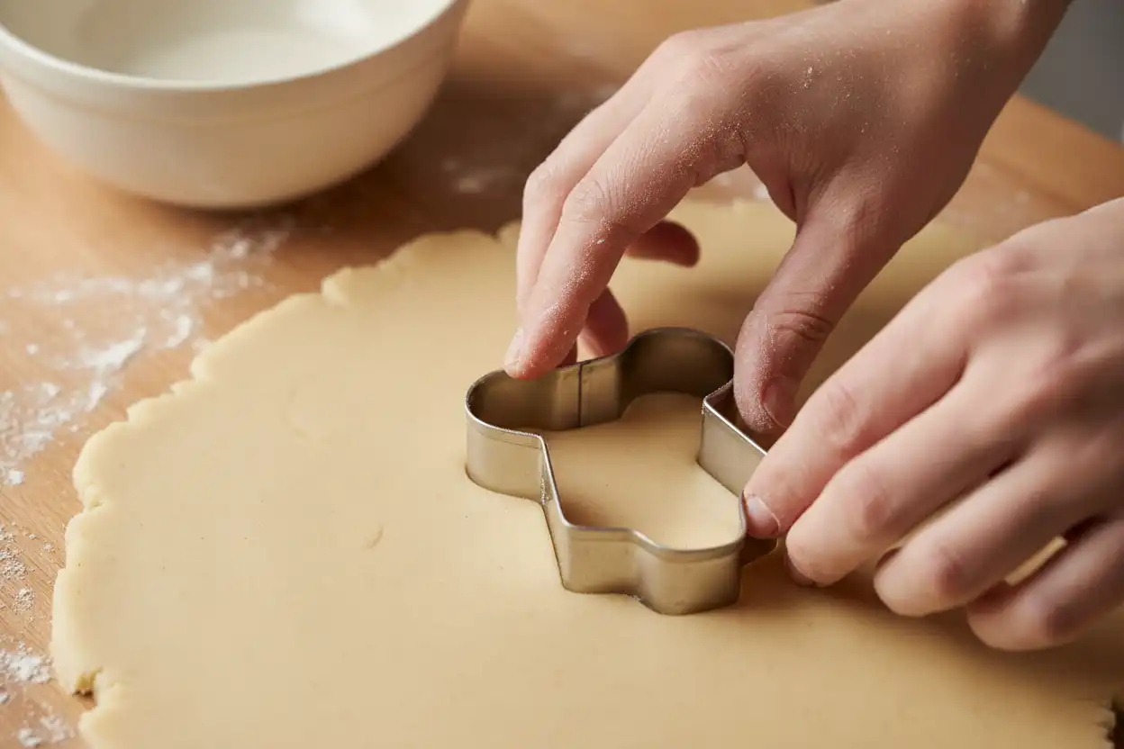 Demonstrating straight downward pressure on a onesie cutter without twisting