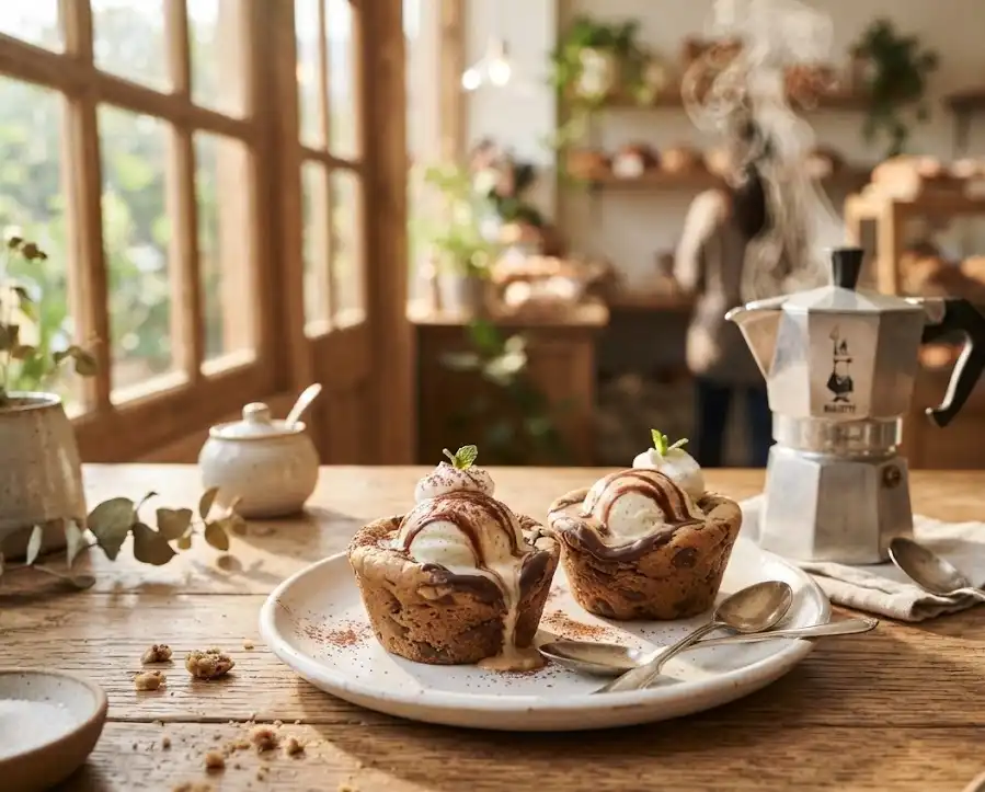 vanilla bean, affogato cookies, cookie cups, edible cookie cups, espresso shot, vanilla ice cream, vanilla gelato, dessert cups, dark chocolate, full bodied,