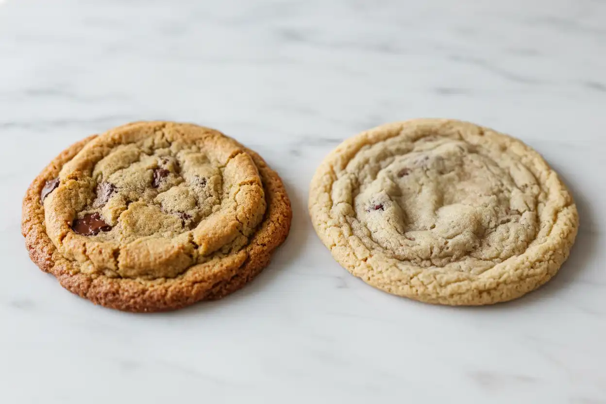 Overhead view of industrial mixer showing the final dough texture with chocolate chunks folded in